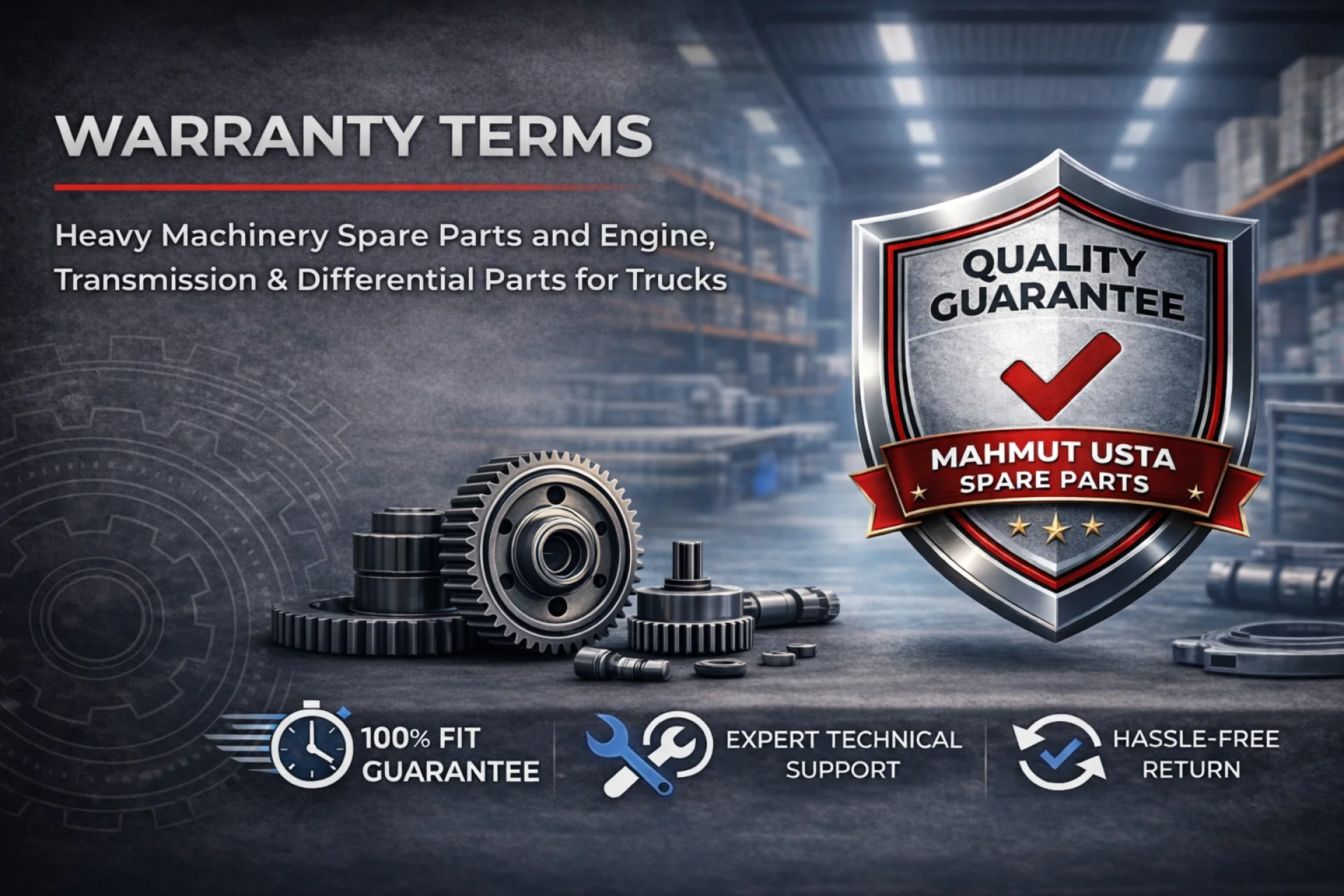 Mahmut Usta Yedek Parca – Warranty and quality guarantee for heavy equipment and truck spare parts